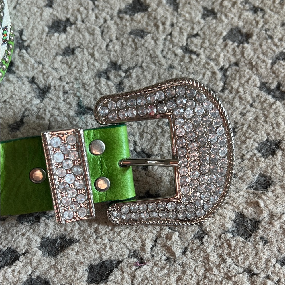 Green Rhinestone‎ Belt - Picture 2 of 8
